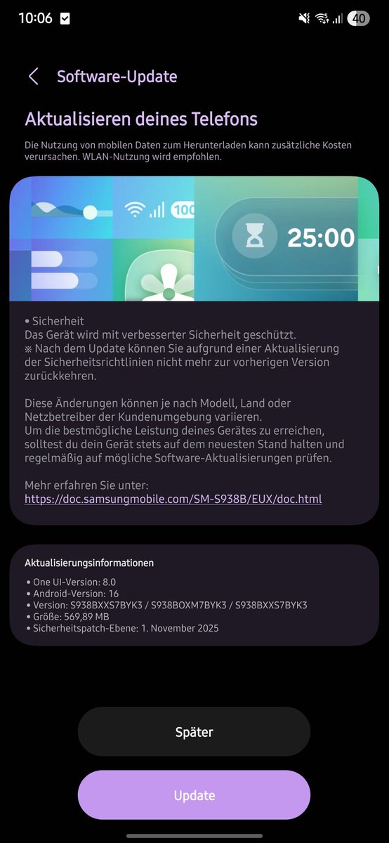 TechNerdMG's tweet image. Galaxy S25 Ultra getting November Patch (EUX) in Germany