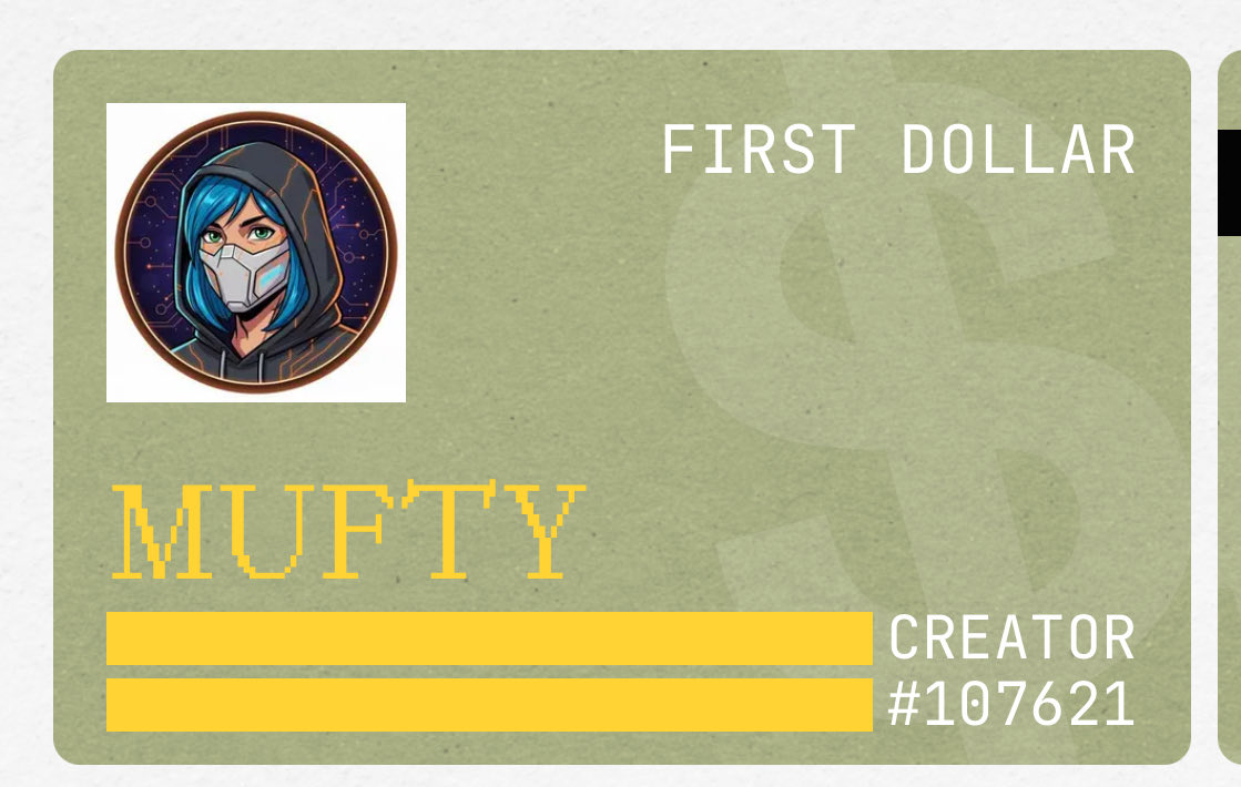 MUFTYTECH's tweet image. I will help you @earnfirstdollar on @base

Want in?

firstdollar.money/?r=q0W46H

[Don&apos;t forget to paste your ID card image here]