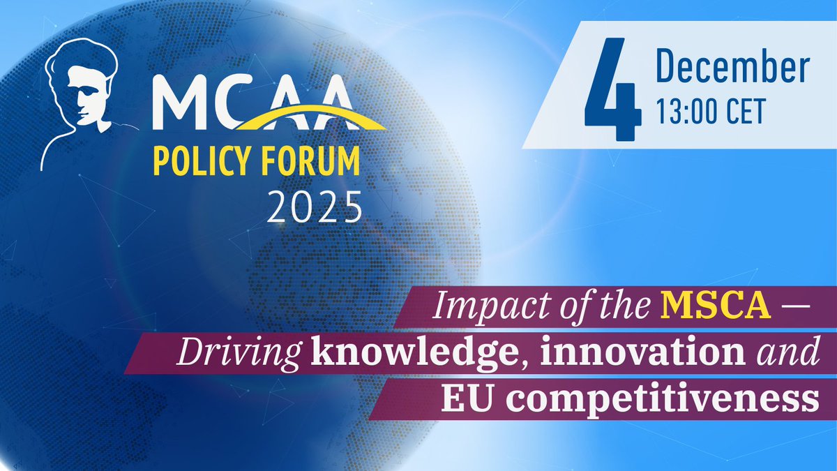 Mariecurie_alum's tweet photo. Registration for the first MCAA Policy Forum 2025 is open! 👥

During the event, we’ll present our new report on the impact of the MSCA, including its role in strengthening the ERA. 

📍 @Europarl_EN &amp; online    

🔗 Learn more and register to attend: https://t.co/OWhhddZzJC https://t.co/mQ4Vjb4pw4