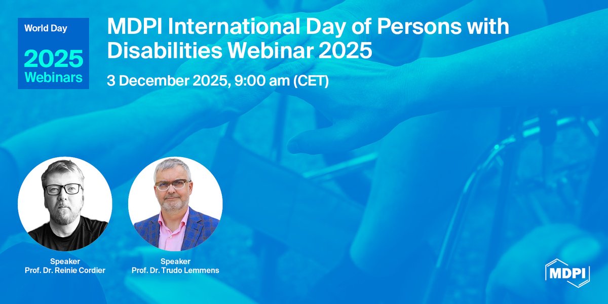 Prosthesis_MDPI's tweet image. Welcome to register and join us for the online meeting
sciforum.net/event/IDPD2025

📅: 3 December 2025
⏰: 9:00 am CET | 4:00 pm CST Asia
🔗Registration: us02web.zoom.us/webinar/regist…