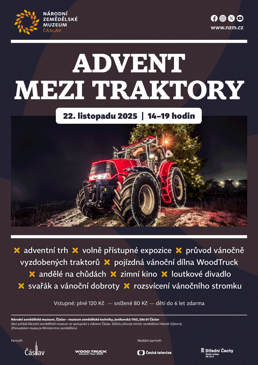 zemedelske's tweet image. 🚜Spanilá jízda adventně vyzdobených traktorů, taneční i hudební vystoupení, loutkové divadlo, adventní dílny nebo zimní kino. NZM Čáslav zve na třetí ročník Adventu mezi traktory, který se uskuteční v sobotu 22. listopadu od 14. do 19. hodiny. Těšíme se na vás!🎄
