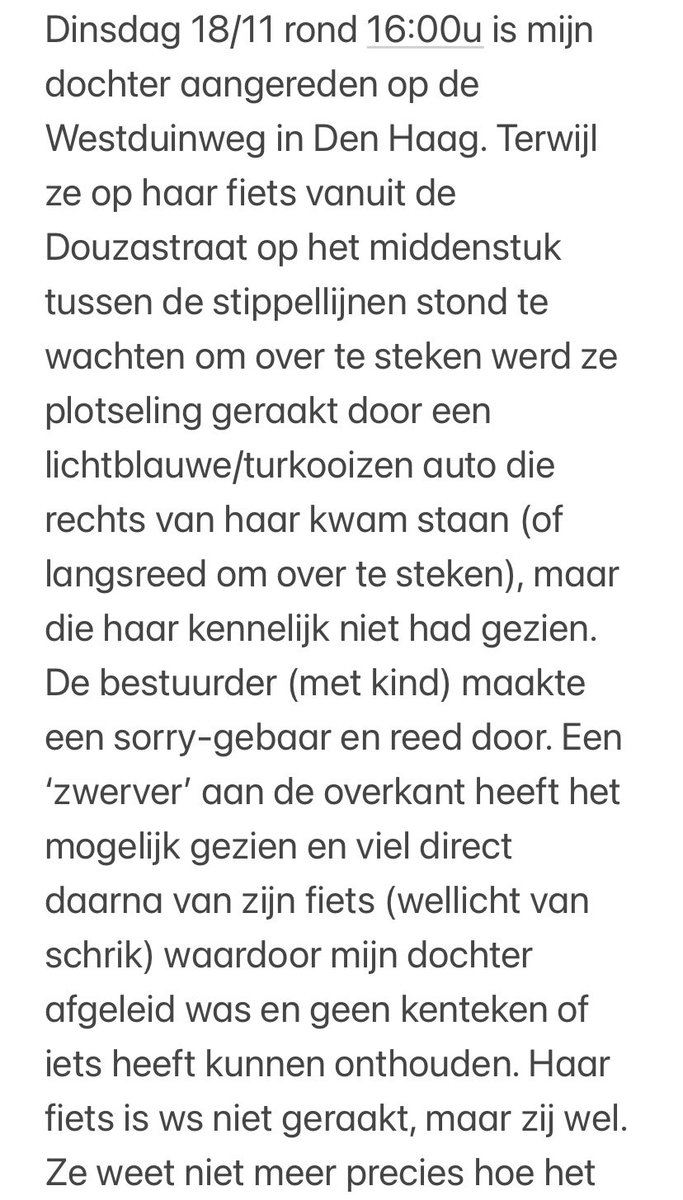 Aanrijding op de Westduinweg in Den Haag