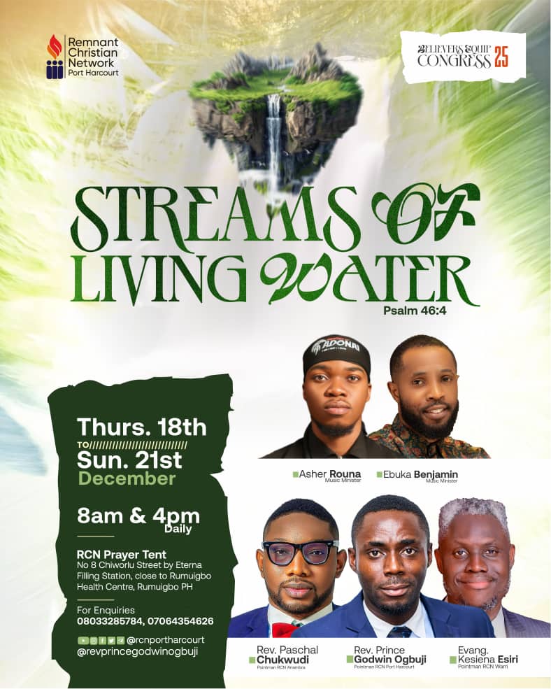 EAlakere's tweet photo. If you are within and around the city of Port Harcourt you are invited, it will be a time of refreshing in the presence of the Lord. https://t.co/h8S5fmFPdi