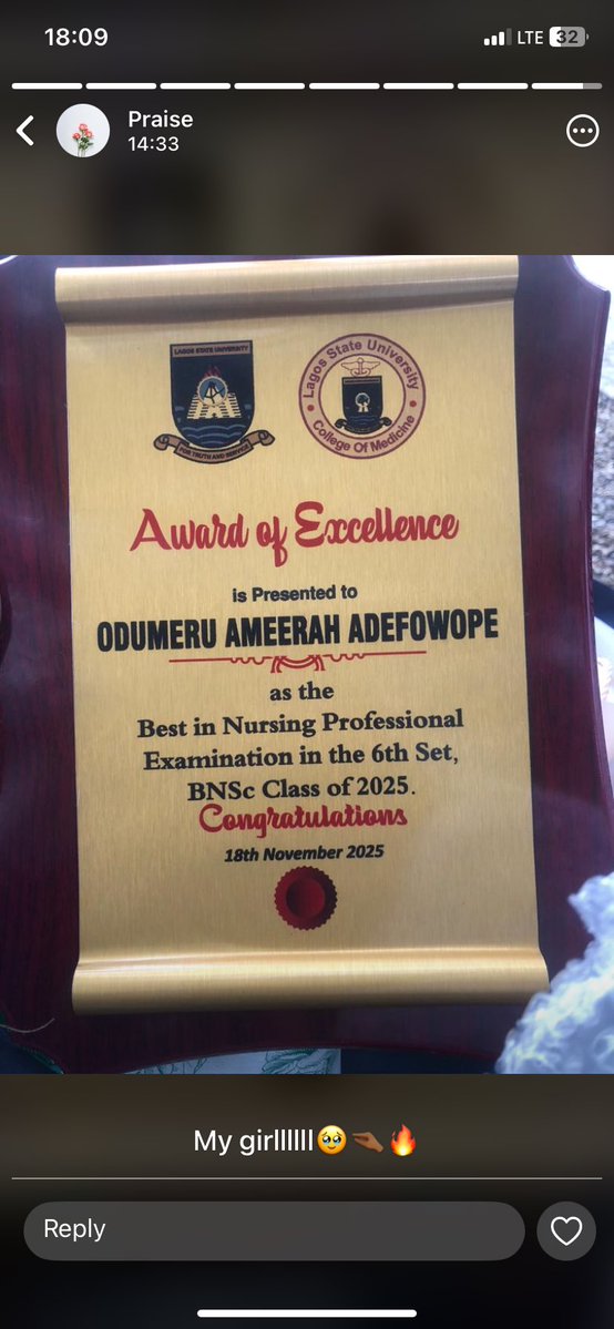 babygirldams's tweet image. DEFERRED 4 SEMESTERS, BEAT CANCER, WENT BACK TO SCHOOL, GRADUATED WITH A FIRST CLASS, BEST IN NURSING PROFESSIONAL EXAM

WHAT A COMEBACK!!!!
ODUMERU AMEERAH, RN,RM,BNSC
My sister 🥹😭😭😭😭❤️❤️