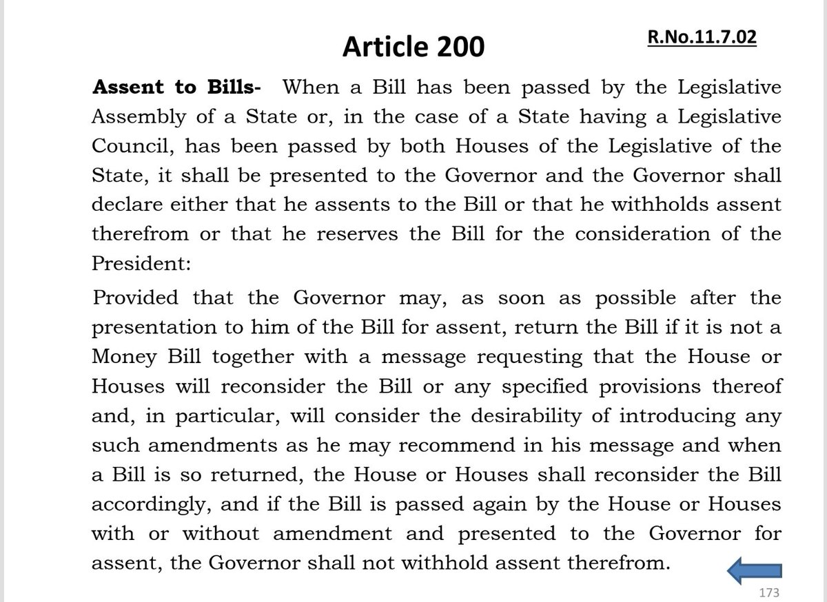 sanjg2k1's tweet image. SAD NEWS FOR FEDERAL STRUCTURE

Even the #SupremeCourtofIndia changes its stand and doesn&apos;t call a spade a spade on an issue of paramount importance for federalism! 

Punchhi Commission had recommended (para 11.7.02) a time limit of 6 months in Article 200 giving assent or…