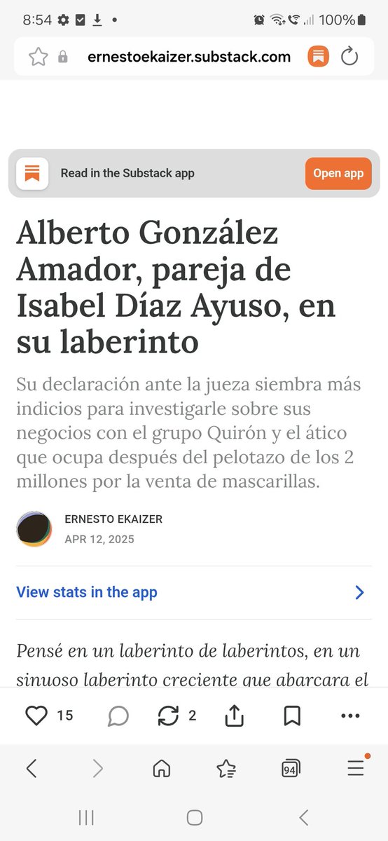 ErnestoEkaizer's tweet image. APUNTE La jueza Iglesias pidió el 27 de junio a UCO un informe sobre la trama González Amador y Fernando Camino (Quirón), el ático. Ahora se  anuncia la compra del ático que podría blanquear capitales vía una operación financiera de derivado (opción). La UCO tiene materia.