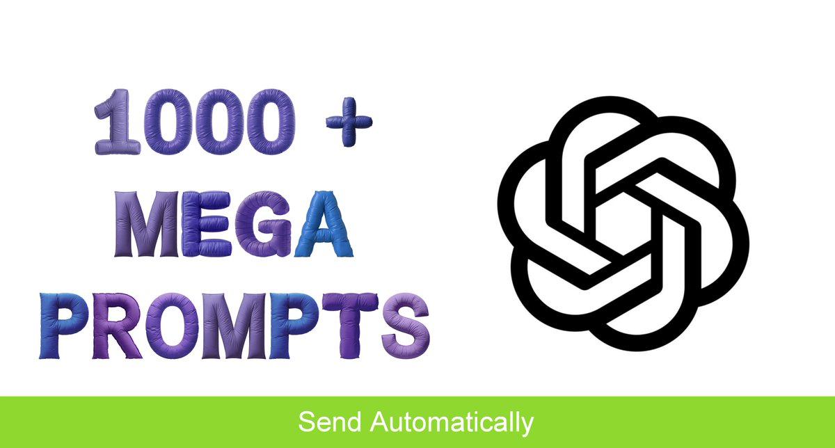 ShreyaYadav___'s tweet image. Everyone is hyped about ChatGPT… but barely anyone knows how to actually use it to replace real work.

I collected 1000 + mega prompts that turn ChatGPT into a full-blown productivity engine.

Comment “ ChatGpt ” and I’ll DM you everything.

Must Follow me and Retweet 🔁
