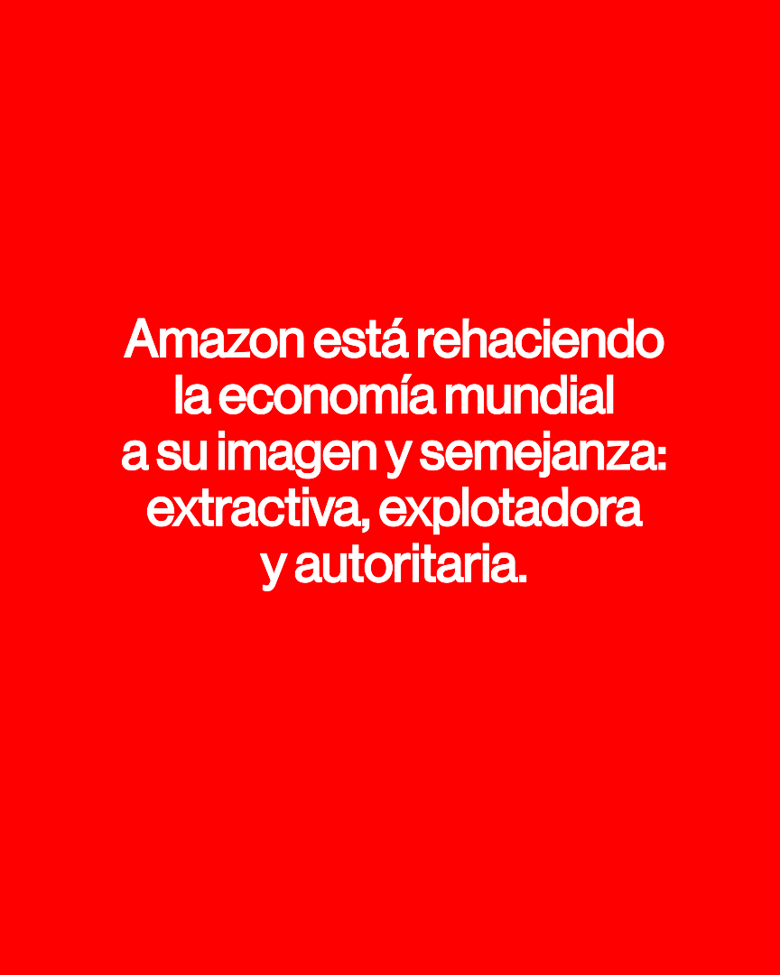 FSCdeCCOO's tweet image. ✊ Amazon está rehaciendo la economía mundial a su imagen y semejanza: extractiva, explotadora y autoritaria. Pero no permitiremos que se salga con la suya.

#MakeAmazonPay