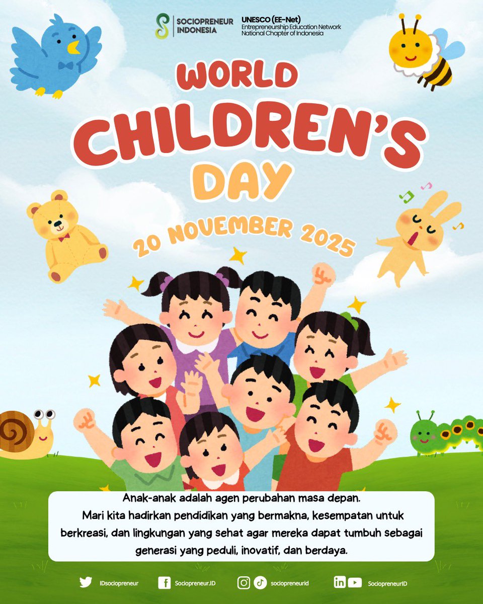 Happy #worldchildrensday2025
“Anak Belajar paling baik saat diberi ruang untuk bereksplorasi” - Jean Piaget 👧🏻🧒🏻