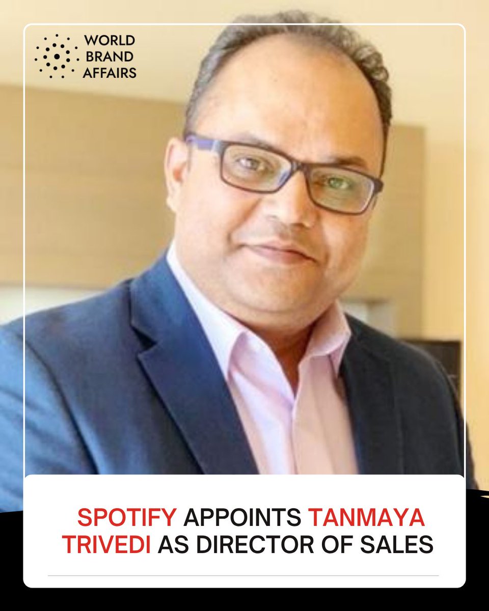 Spotify welcomes Tanmaya Trivedi as its new Director of Sales, bringing over a decade of leadership experience from Meta and key revenue roles across Sony, UTV, and Zee. A strong addition to Spotify’s growth journey.

#WorldBrandAffairs #BrandUpdate #Spotify #TanmayaTrivedi