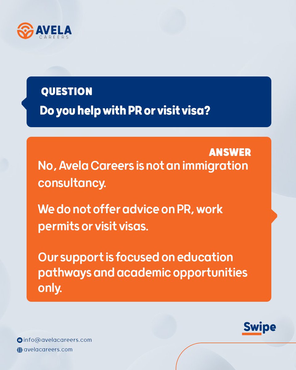 avelacareers's tweet image. If you need help with your specific profile, you can send a DM or email info@avelacareers.com

#studyabroadguide #gradschoolprep  #frequentlyaskedquestions