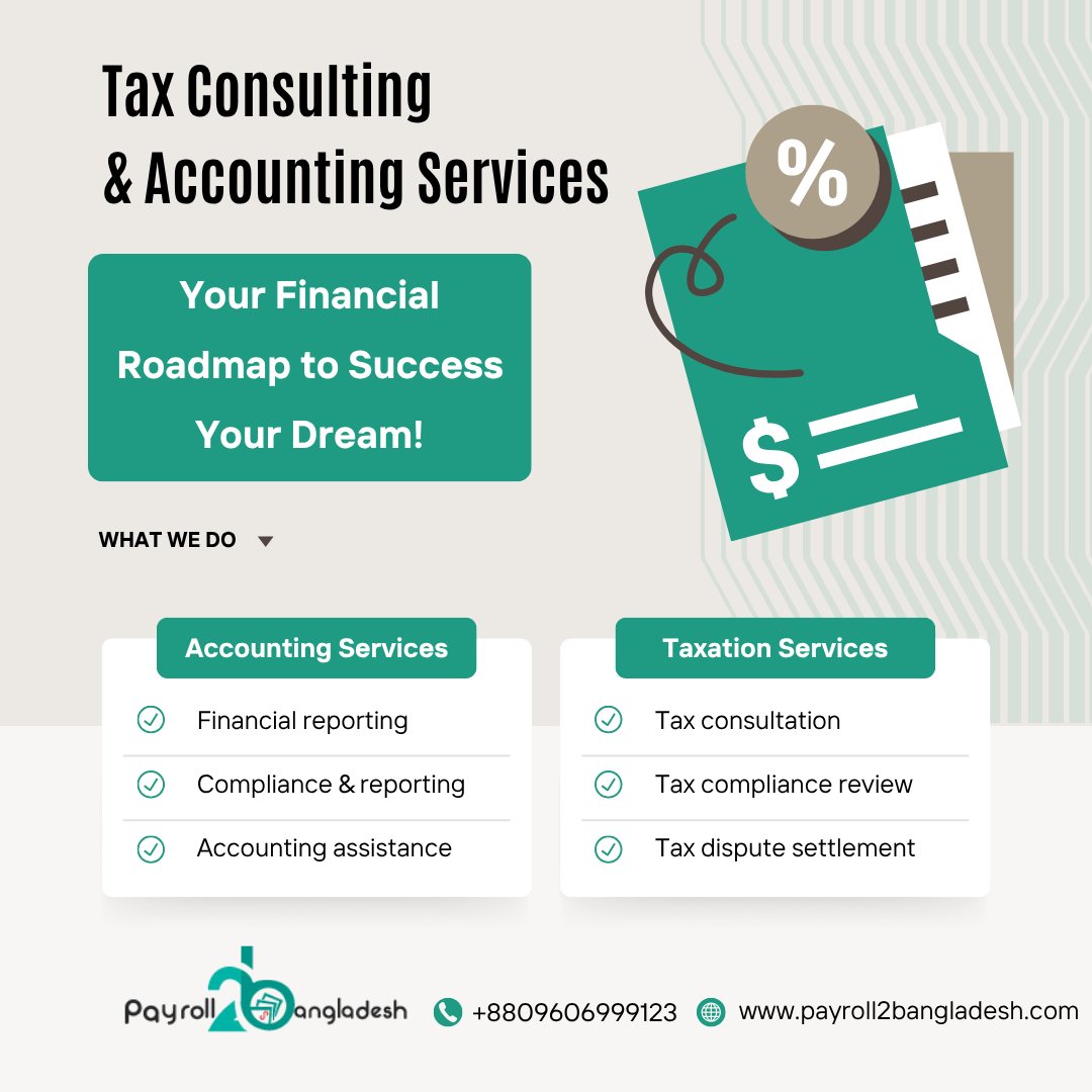 payroll2bangla1's tweet image. Stop Worrying About Taxes &amp;amp; Compliance. Start Focusing on Growth.
➡️ Get started on your path to financial control. Visit payroll2bangladesh.com or call us at +8809606999123.
#TaxRelief #AccountingHelp #SmallBusinessFinance #Bangladesh #BusinessSolutions