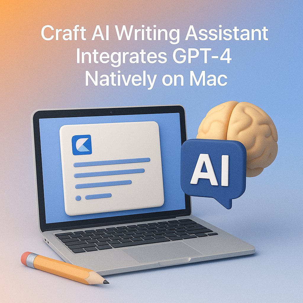 oscarsuiza's tweet image. 🧠 Craft AI writing assistant integrates GPT-4 natively on Mac. Smart suggestions, research synthesis, and beautiful formatting. Documentation elevated! What&apos;s your go-to writing app? #MacAI #WritingTools #Documentation