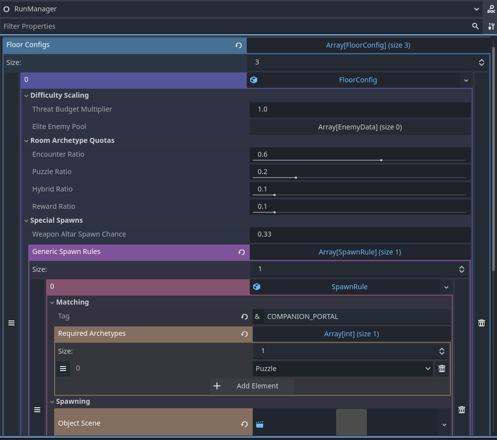 _VoidDrifter's tweet photo. One Manager to rule them all!
Greetings, recently I added the RunManager, a special component that can help tweak the WHOLE procedural generation experience, all with just a couple of clicks. It will allow to craft fun and enjoyable experiences!
#GODOT #gamedev #DataDriven https://t.co/s6SYRwggAT