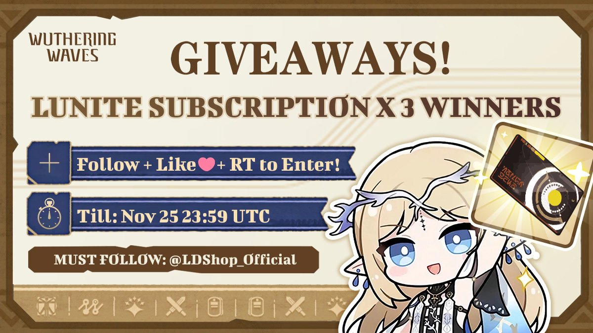 LDShop_Official's tweet image. 𝐒𝐧𝐢𝐩 𝐭𝐨 𝐖𝐢𝐧: 𝐂𝐡𝐢𝐬𝐚&apos;𝐬 𝐏𝐫𝐢𝐳𝐞 𝐂𝐮𝐭✂️
We&apos;re giving away 3 x Lunite Subscription now!  

⚡️To enter:
1⃣Must FOLLOW @LDShop_Official 
2⃣Like ❤️+ RT🔁 to share the wave!

🏆Not a WuWa player? 
You can choose ANY item of equal value from ANY game we support!➡️Check…