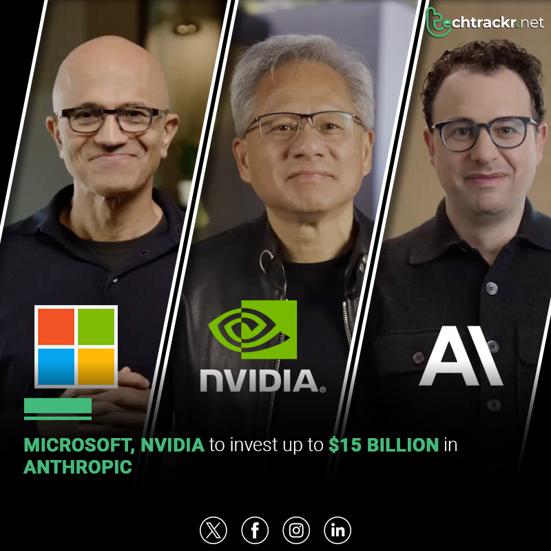 TechTrackr_net's tweet image. Microsoft and NVIDIA plan to invest $5B and $10B in Anthropic. Anthropic will buy $30B in Azure compute and partner with NVIDIA to optimise its models.

#Microsoft #NVIDIA #Anthropic #AIInvestment #Claude #Azure #TechNews #AIInnovation #TechTrackr #TechNews