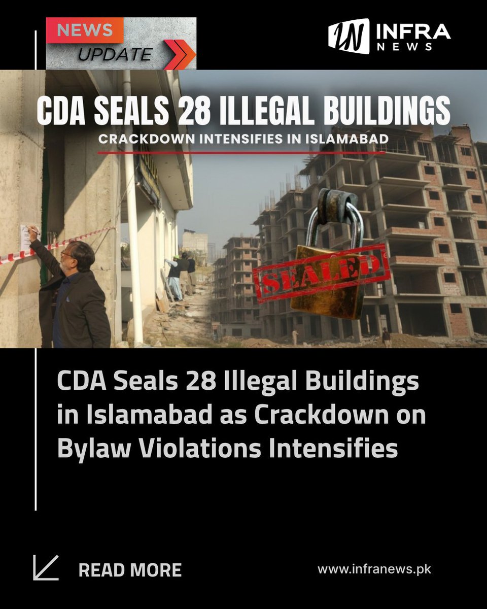infranewspk's tweet image. ISLAMABAD: In line with the direction of Chairman Capital Development Authority (CDA) and Chief Commissioner Islamabad, Muhammad Ali Randhawa, action against unauthorized constructions and...

Read Full Story Here: infranews.pk/cda-seals-28-i…

#infranews #CDA