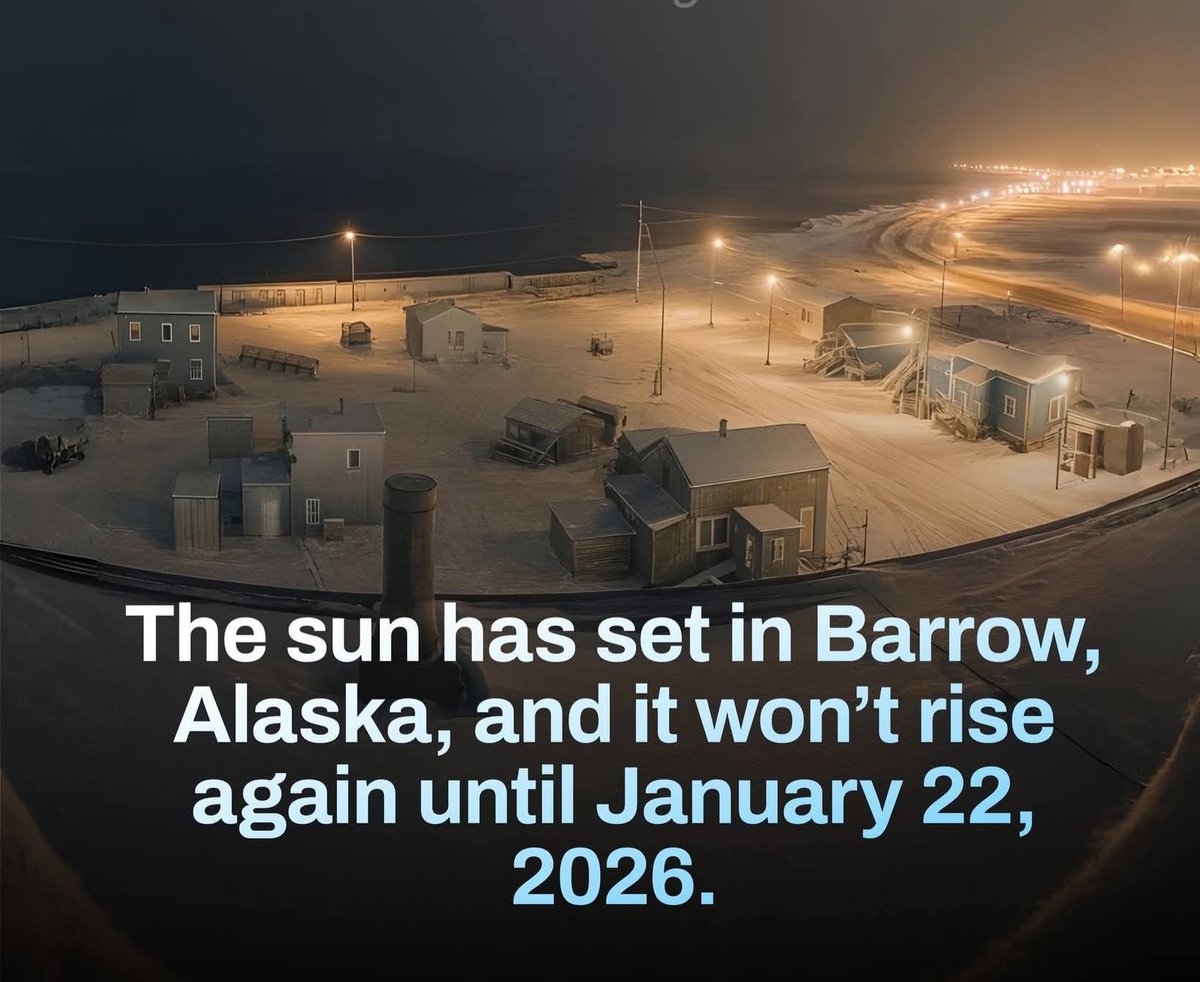 The longest night has begun in Alaska. The sun has set over the horizon at the South Pole and will now rise again on January 22, 2026