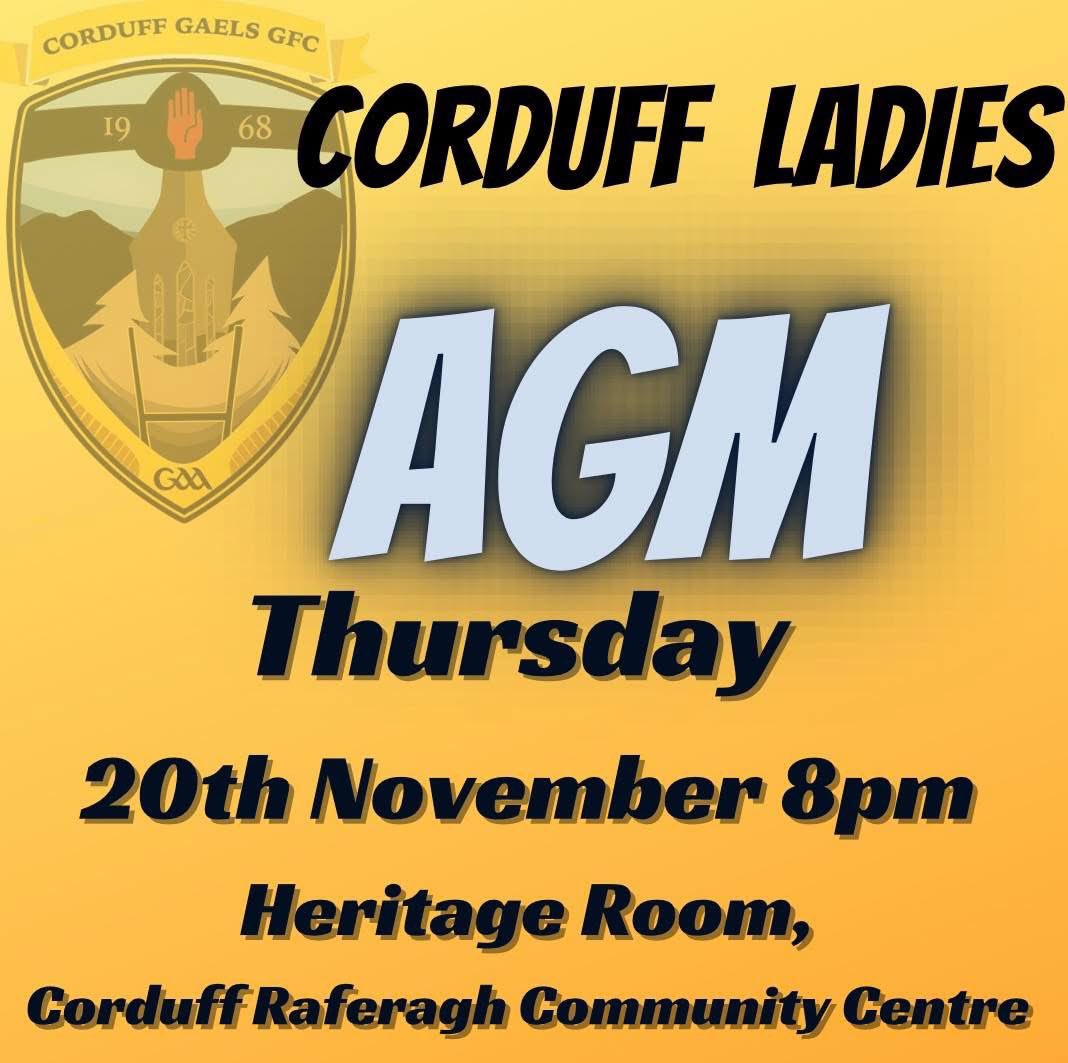 𝐀𝐆𝐌 𝐒𝐞𝐚𝐬𝐨𝐧 𝐜𝐨𝐧𝐭𝐢𝐧𝐮𝐞𝐬 𝐰𝐢𝐭𝐡 𝐂𝐨𝐫𝐝𝐮𝐟𝐟 𝐋𝐚𝐝𝐢𝐞𝐬 𝐀𝐆𝐌 𝐭𝐨𝐧𝐢𝐠𝐡𝐭 𝐓𝐡𝐮𝐫𝐬𝐝𝐚𝐲 𝟐𝟎𝐭𝐡 𝐍𝐨𝐯𝐞𝐦𝐛𝐞𝐫 𝐚𝐭 𝟖𝐩𝐦 𝐢𝐧 𝐭𝐡𝐞 𝐇𝐞𝐫𝐢𝐭𝐚𝐠𝐞 𝐑𝐨𝐨𝐦 𝐢𝐧 Corduff Raferagh 𝐂𝐨𝐦𝐦𝐮𝐧𝐢𝐭𝐲 𝐂𝐞𝐧𝐭𝐫𝐞.