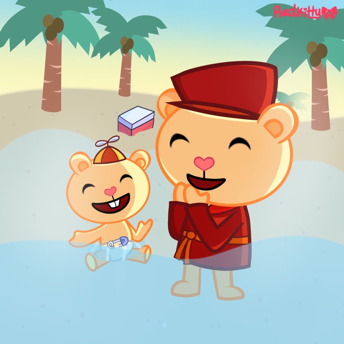 Juliahtf's tweet photo. Voy a intentar compartir esto: un Cub jugando bien en un día de verano con su Padre Pop (sí, sé que es noviembre, este mes no es verano, lo dibujé según me surgió la idea).
#happytreefriends #htf #Pophtf #Cubhtf #htffandom https://t.co/6hsHb5jJBg