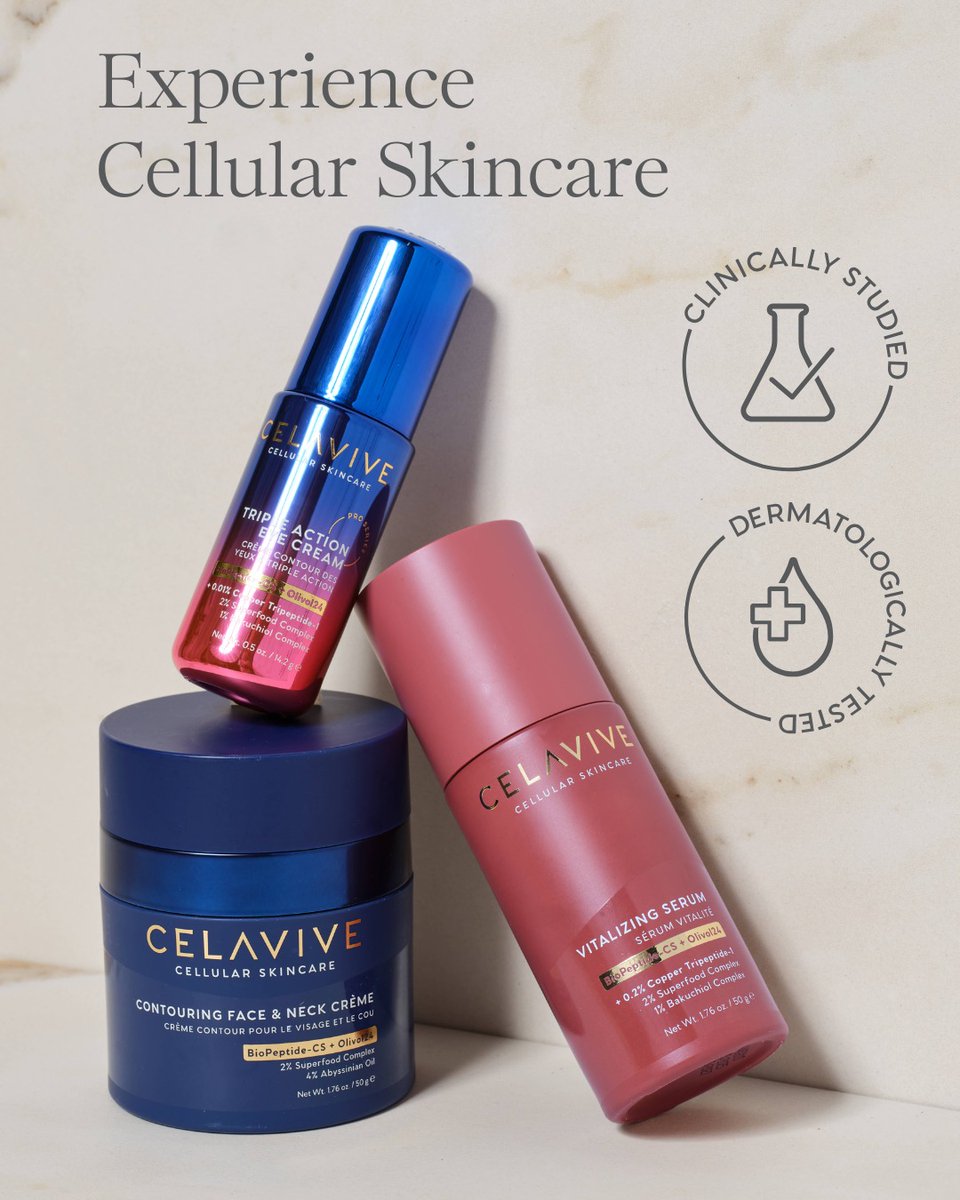 phattmentor's tweet photo. Experience Cellular Skincare!
Triple Action Eye Cream
Helps visibly smooth and firm the look of skin
Supports surface cell turnover for a refreshed appearance
Features a superfood complex with adaptogens to hydrate and help protect skin from the visible effects of environmental stressors
Contouring Face & Neck Crème
Supports surface cell turnover
Supports the production of collagen, a critical component in skin elasticity
Helps protect against environmental stressors and pollution, which can lead to visible signs of aging
Fights against glycation—the loss of protein function and tissue elasticity—which is often exacerbated during menopause
Vitalizing Serum
Supports skin’s resilience to environmental damage by strengthening the skin barrier
Stimulates collagen synthesis to promote elasticity
Uses botanical extracts for antioxidant support, reducing visible signs of photoaging