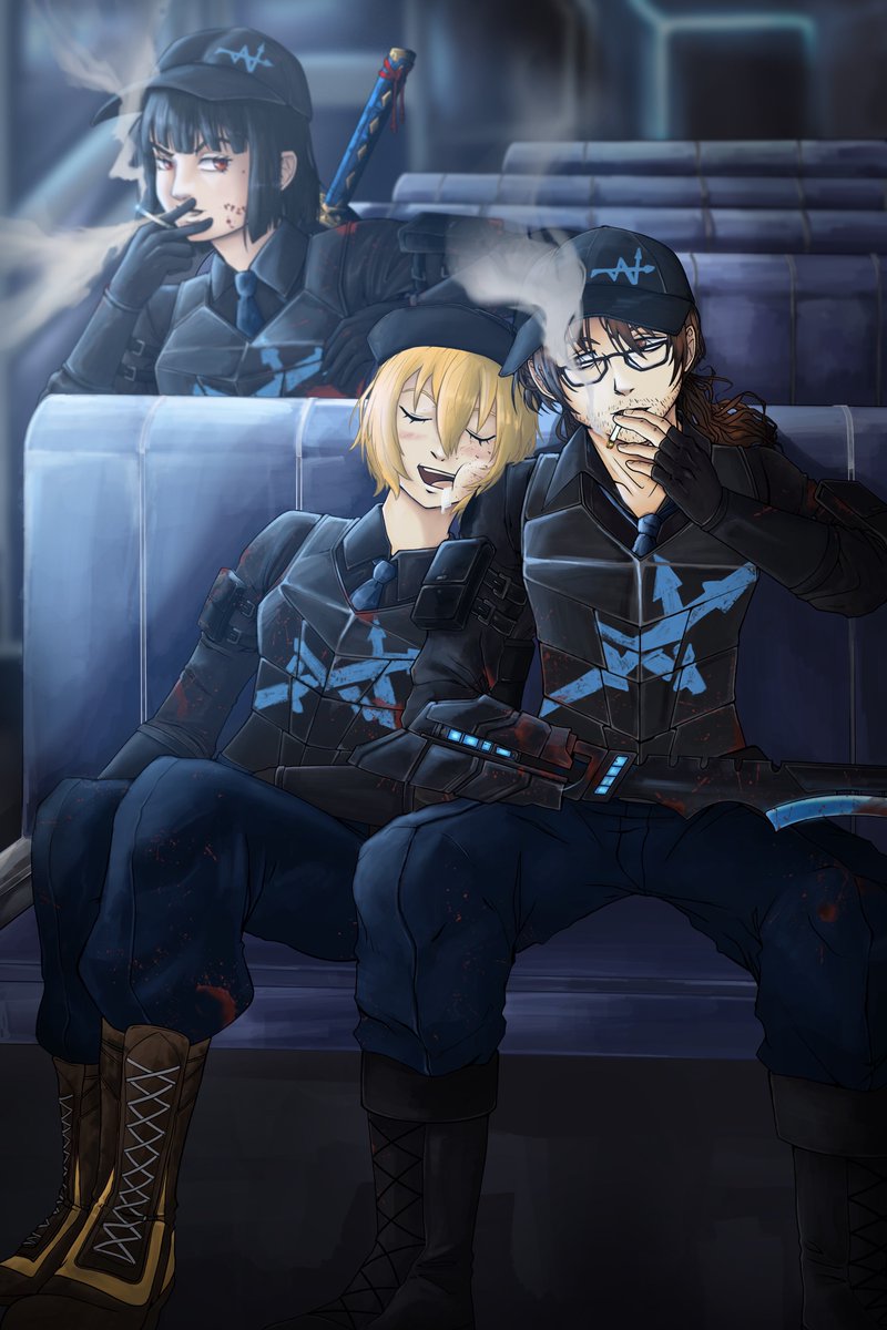 W Corp DonGreg and Ryoshu enjoying a well-deserved break in the train!
Gift for <a href="/bernolight/">🌈 chris</a> , thanks for donating!

The artist is <a href="/Thefadingflame/">The Fading Flame</a> (we appreciate the help!)