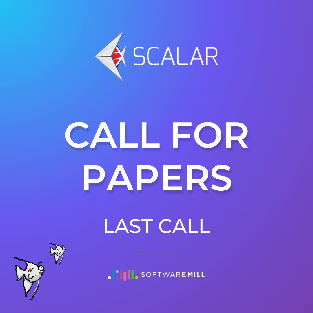 scalarconf's tweet image. Last 4 days of Scalar Call 4 Papers! 🐠

👉 sessionize.com/scalar-2026/

If you want to join the conference lineup, submit your talk by the end of November 24th 2025 (CET)! 

#callforpapers #scalarconf #scala #functionalprogramming #scalaconference