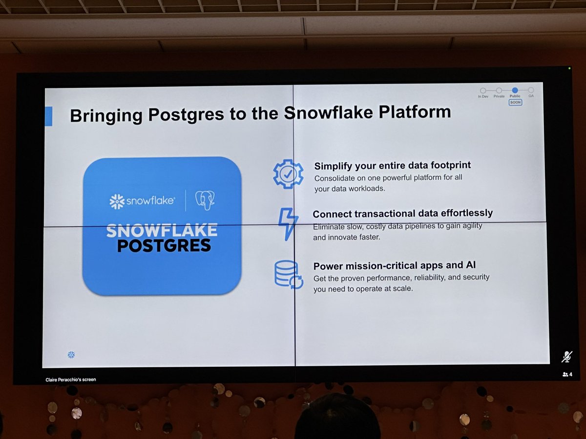 suzupappa's tweet image. Snowflake Postgres！はっちゃめちゃに！
期待しているぞーーーー！使いたいぞー！

#SnowVillage #Postgres