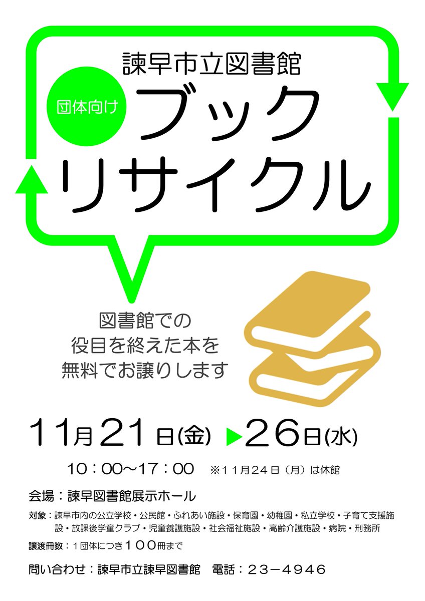 図書館リサイクル本・腰おれすずめ ブックリサイクルポスター-寄贈