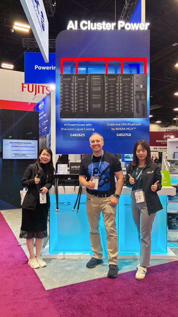 MiTACcomputing's tweet image. *Day 2 at #SC25 was packed! 🚀
Great to host Patrick from ServeTheHome as crowds gathered to explore how MiTAC is scaling future-ready #AI clusters.

⏰ Last day tomorrow—don’t miss it!
📍 Booth #3916

🔗 More: mitaccomputing.com/en/2025campaig…

#MiTACComputing #HPC #RackToCluster