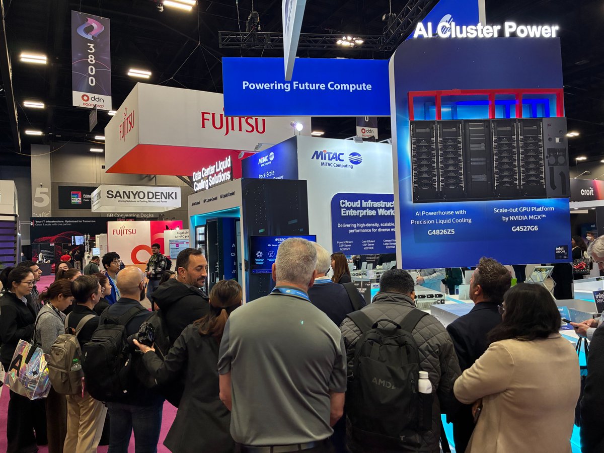 *Day 2 at #SC25 was packed! 🚀
Great to host Patrick from ServeTheHome as crowds gathered to explore how MiTAC is scaling future-ready #AI clusters.

⏰ Last day tomorrow—don’t miss it!
📍 Booth #3916

🔗 More: mitaccomputing.com/en/2025campaig…

#MiTACComputing #HPC #RackToCluster