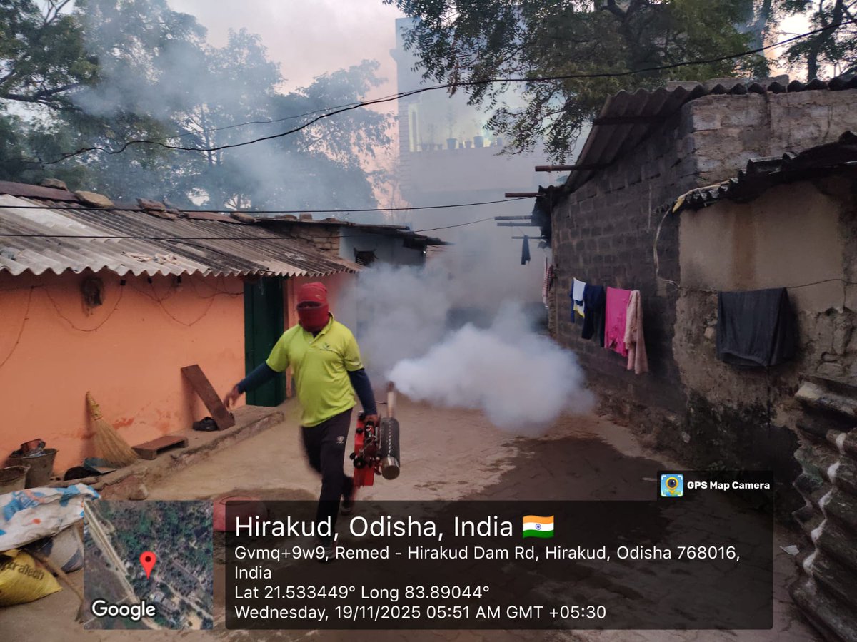 SMC_Sambalpur's tweet image. Fogging done at Hirakud, Ward No.10 — covering Laxmi Narayan Mandir area, Kali Mandir area, Machapada &amp;amp; Girls S.S. High School surroundings to ensure a safer, mosquito-free environment.
#VectorControl
#PublicHealthSambalpur