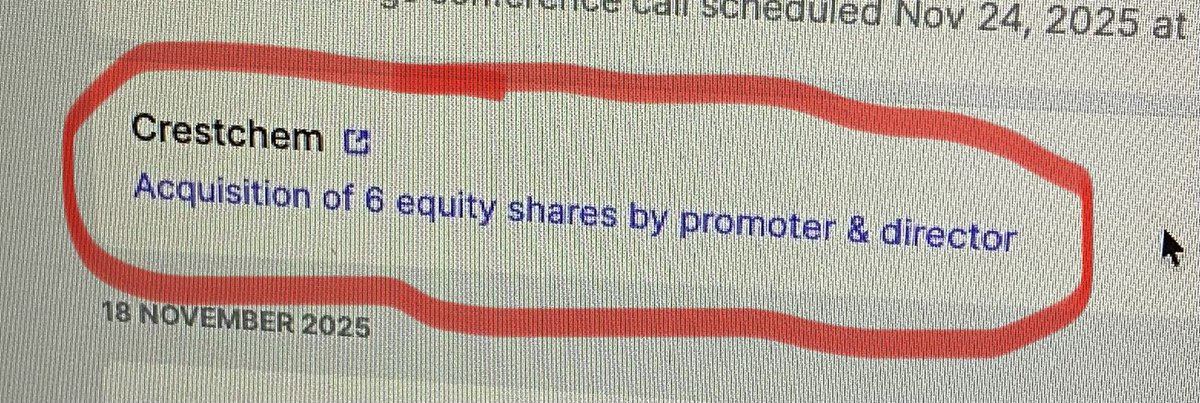 Richguytheorem's tweet image. Itna bhi staggered buying nahi karni chahiye, 6 share ?!! 😅

Btw company solid Ha, worth studying👍
Crestchem 116