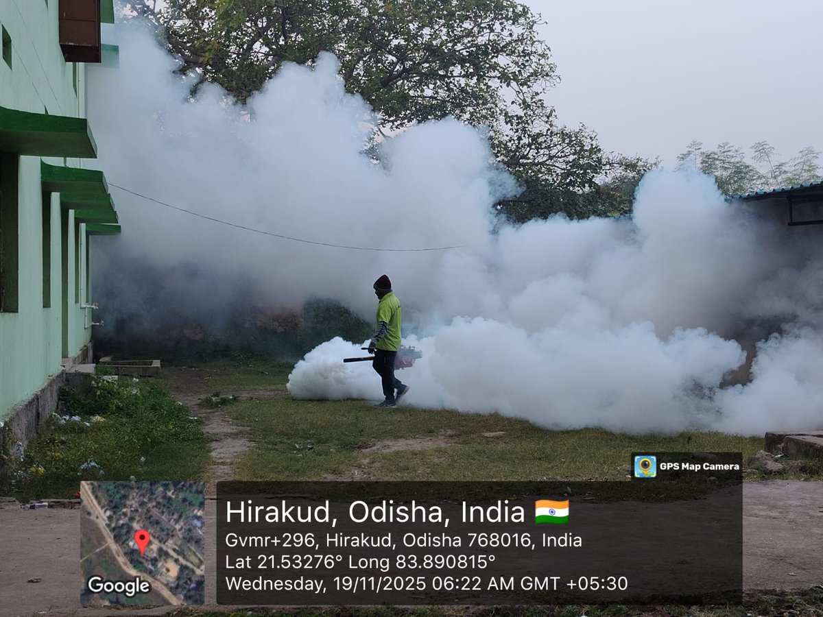SMC_Sambalpur's tweet image. Fogging done at Hirakud, Ward No.10 — covering Laxmi Narayan Mandir area, Kali Mandir area, Machapada &amp;amp; Girls S.S. High School surroundings to ensure a safer, mosquito-free environment.
#VectorControl
#PublicHealthSambalpur