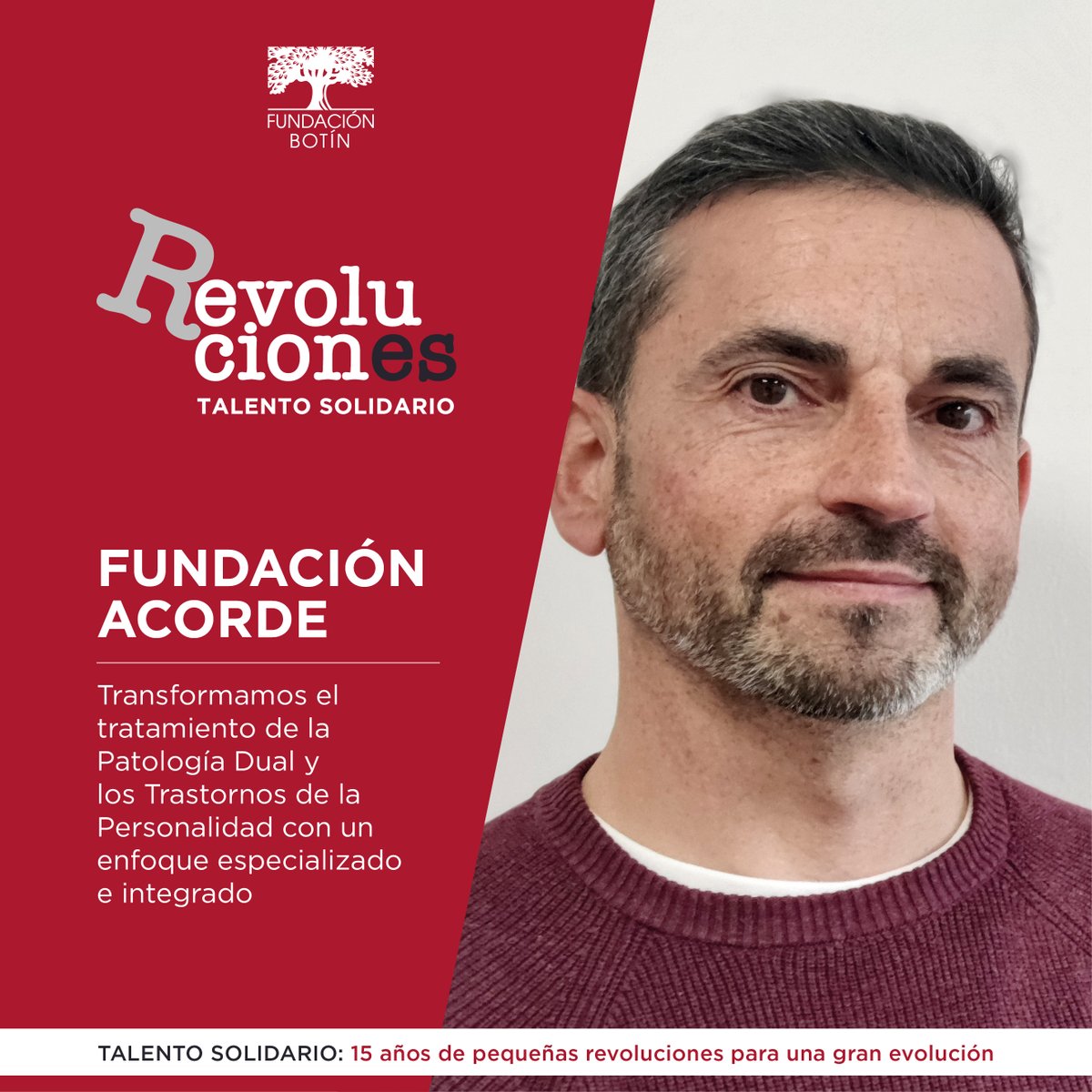 ¡Transformando vidas y ofreciendo esperanza! 👐
Comprometidos con revolucionar el tratamiento de la Patología Dual y los Trastornos de la Personalidad, brindando un enfoque especializado e integrado que cambia la vida de muchas personas. 
#TalentoSolidario #FundaciónBotín