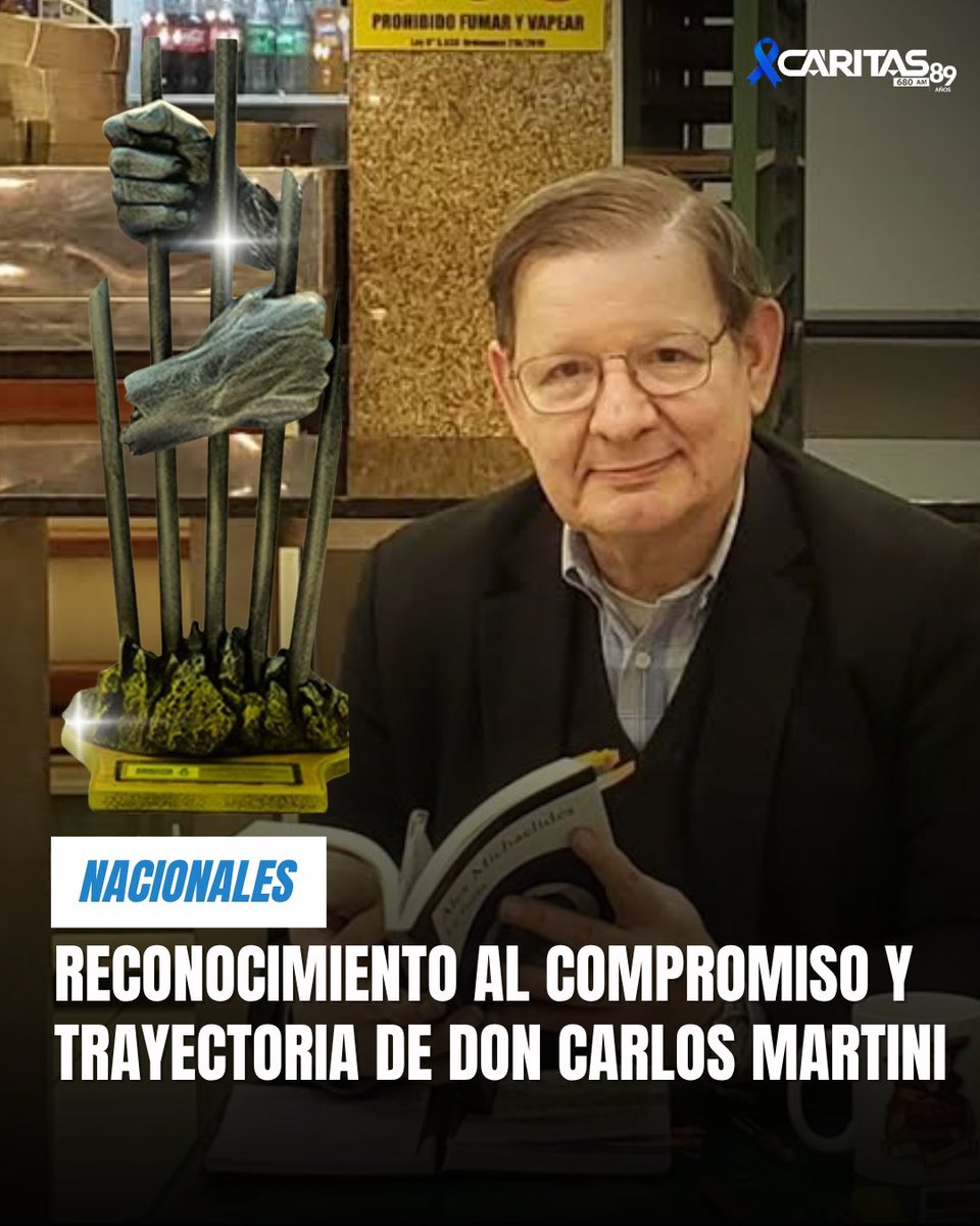 #NACIONALES | Reconocimiento al compromiso y trayectoria de Don Carlos Martini 

Acaba de oficializar que el docente, periodista y escritor, conductor de Martini680 que Carlos Martini recibirá el premio Peter Benenson al “Periodista Comprometido con los Derechos Humanos 2025”,