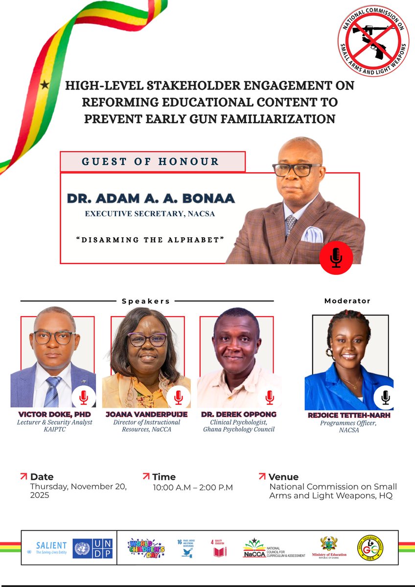 We commemorate #WorldChildrensDay with a high-level forum on cognitive safety and the urgent need to disarm harmful Teaching &amp; Learning Materials.
Theme: “Disarming the Alphabet: Reforming Educational Content to Prevent Early Weapon Familiarization.”
#DisarmingTheAlphabet