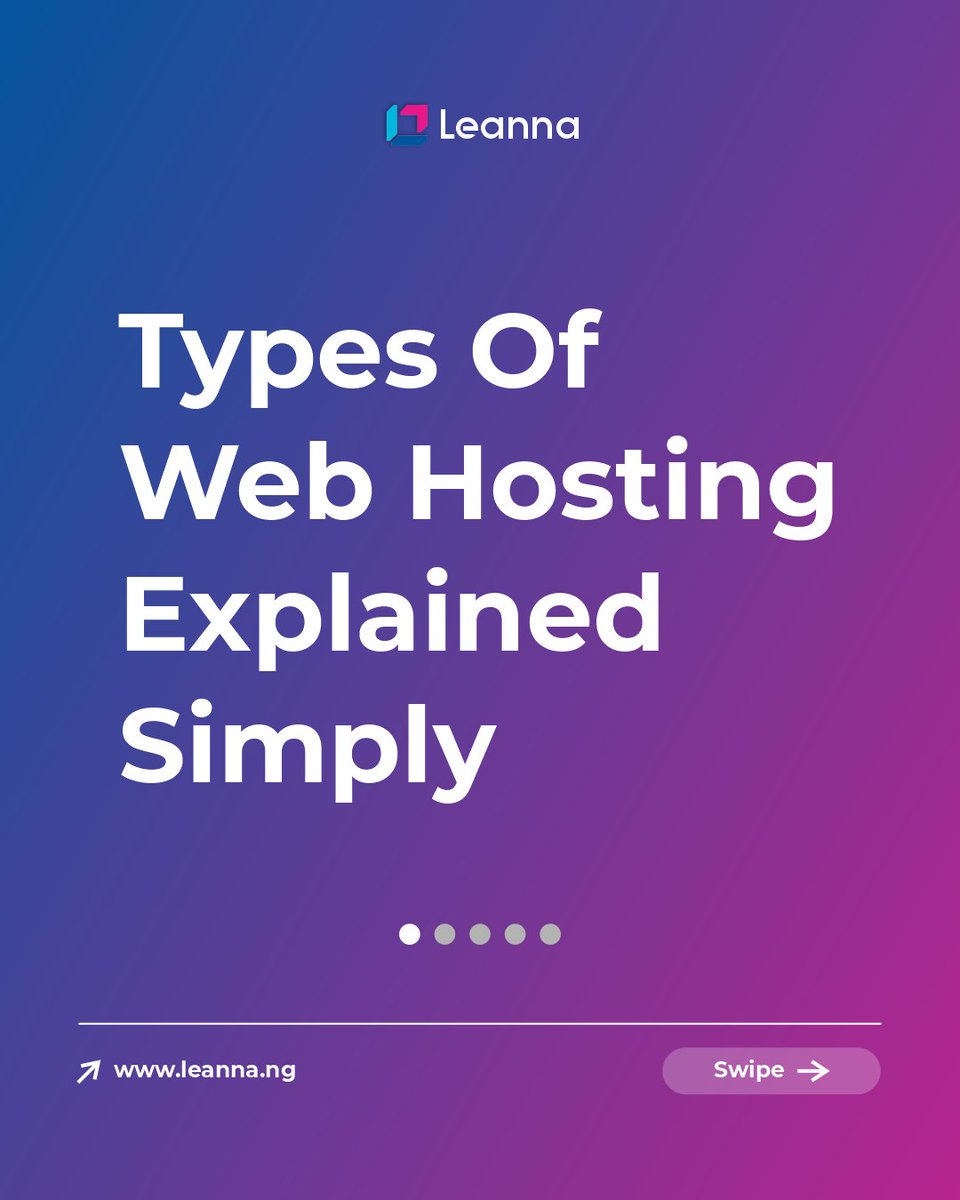 leannahosting's tweet image. Stop guessing, start growing! 📈 Choosing the right hosting is key. We&apos;ve simplified the difference between Shared, VPS, and Cloud Hosting. Swipe through and then visit Leanna.ng or click the link in bio to compare plans!
#WebHosting #CloudHosting  #SharedHosting