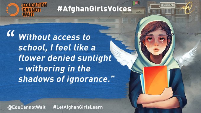 KentPage's tweet image. #AfghanGirlsVoices call out: #AfghanistanCannotWait!   

Please retweet if you agree w/this #FridayFeeling &amp;amp; that #EducationCannotWait for any child.

#KeepHopeAlive @afd_en @afd_en @canadadev @enabel_belgium @danishmfa #222MillionDreams✨📚