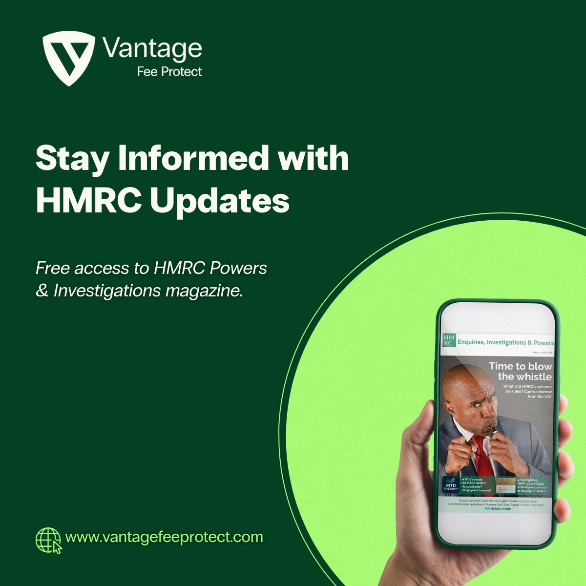 Stay ahead with Vantage Fee Protect! 📰

Get the latest HMRC magazines with key insights &amp; updates.

📞 0116 274 9123
 📧 enquiries@vantagefeeprotect.com
🌐ow.ly/YFPm50VQPTK

#VantageFeeProtect #HMRCUpdates #StayInformed