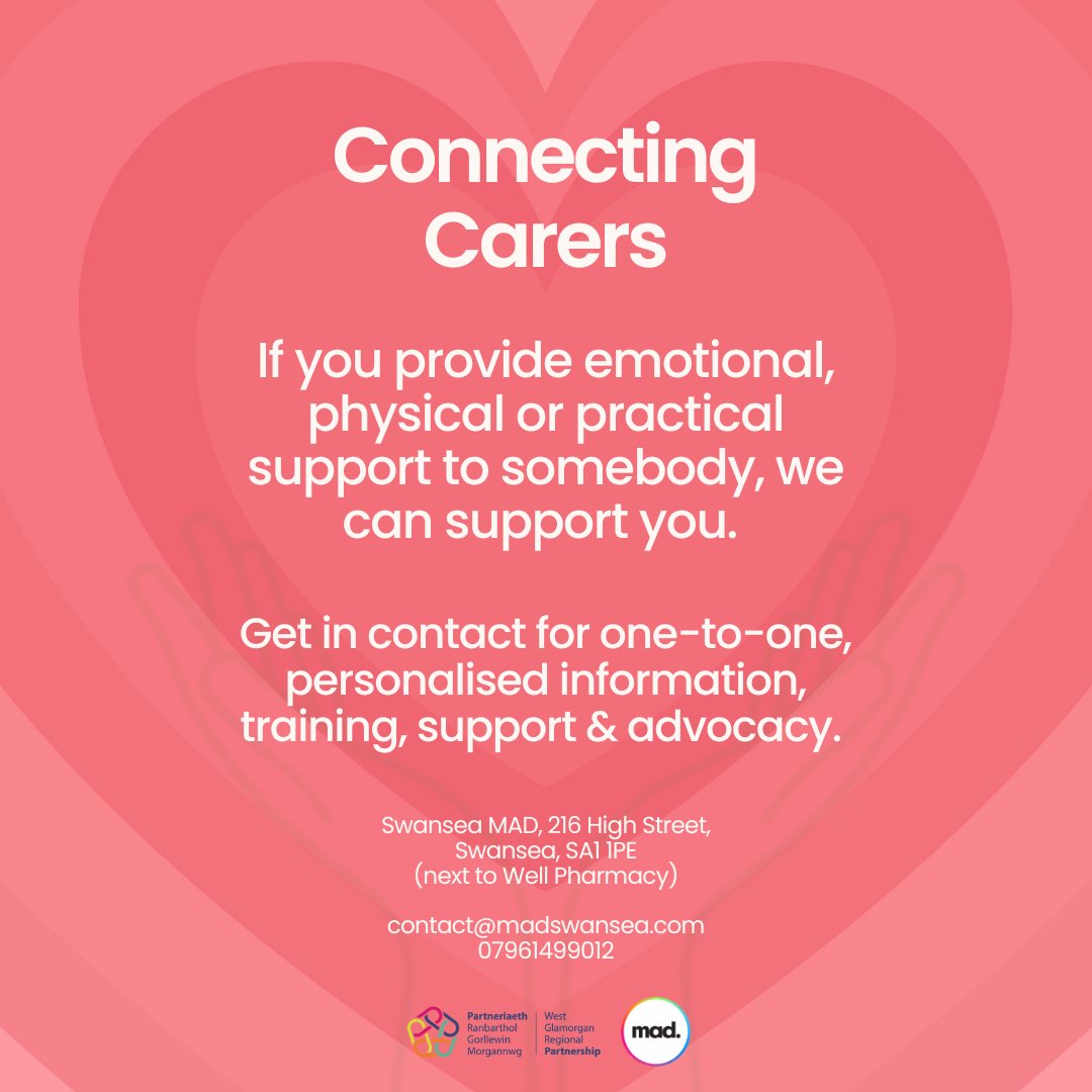 We’re proud to support #CarersRightsDay!

<a href="/SwanseaMAD/">Swansea MAD</a> offers digital inclusion, employability, info &amp; advocacy for Carers in Swansea &amp; Neath Port Talbot

If you provide emotional, physical or practical support, we can support you 

go.carersuk.org/CRD_get_involv…

<a href="/CarersWales/">Carers Wales</a>
<a href="/CarersUK/">Carers UK</a>