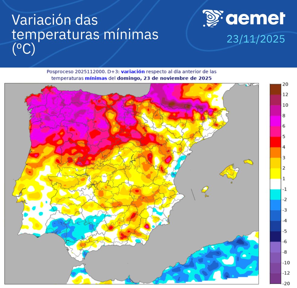 O breve episodio frío destes días terminará mañá venres; o sábado chegará un sistema frontal a Galicia con choivas e ascenso de temperaturas que será notable no caso das mínimas da noite do sábado ao domingo