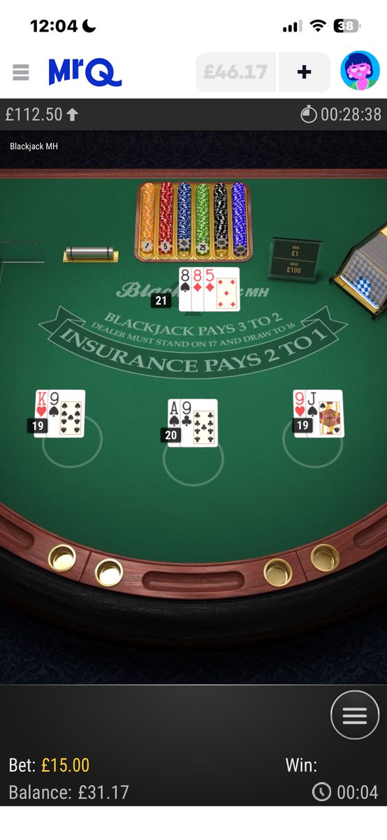 JustConnar's tweet image. The most rigged blackjack shit ever