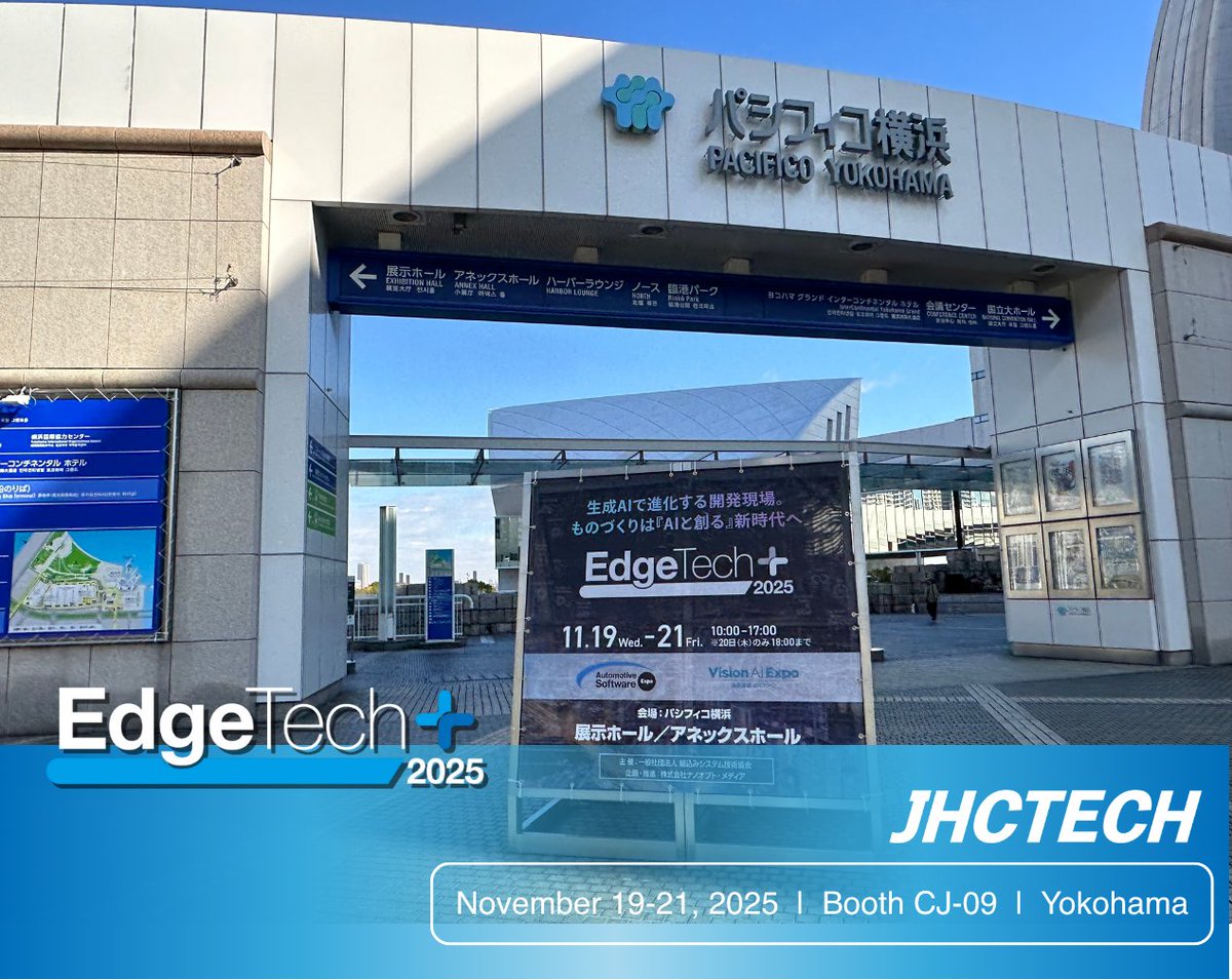 JHC_Technology's tweet image. 📍Yokohama, Japan | 🗓️November 19-21, 2025
The Edge Tech+ 2025 is in full swing! 🔥

JHCTECH successfully showcased its products at booth CJ-09 🙋‍♀️🙋‍♂️

Welcome to visit and chat with us!

#IPC #edgeai #edgecomputer #AI #Intel