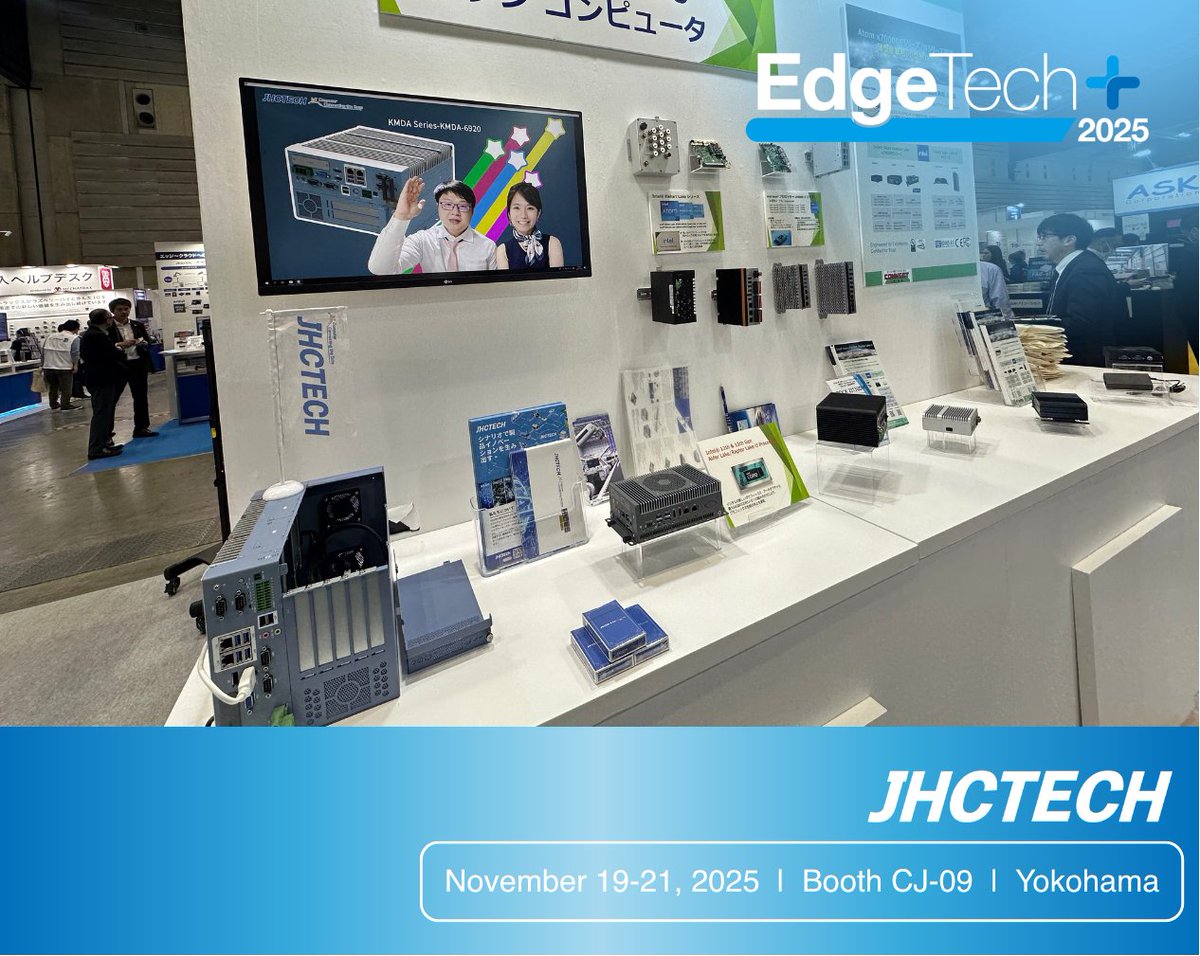 JHC_Technology's tweet image. 📍Yokohama, Japan | 🗓️November 19-21, 2025
The Edge Tech+ 2025 is in full swing! 🔥

JHCTECH successfully showcased its products at booth CJ-09 🙋‍♀️🙋‍♂️

Welcome to visit and chat with us!

#IPC #edgeai #edgecomputer #AI #Intel