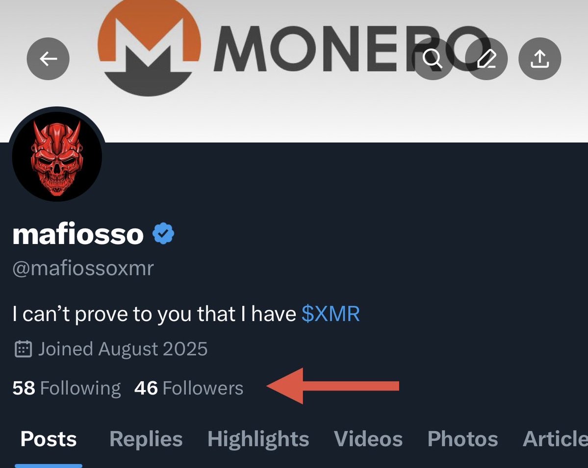 mafiossoxmr's tweet image. I’m a new refugee from the #Reddit community. I know my experience will help you guys.
I’m a $XMR maximalist and I need your help for the #X community.

- Follow me if you like my news. I know you’ll like it because I say everything 100%!
Goal: 1K followers in 24 hours!

Thank…