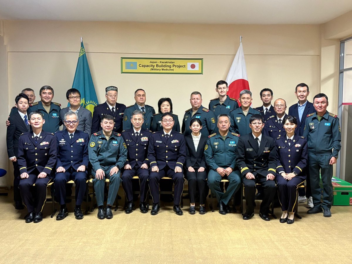 ModJapan_en's tweet image. From Nov10-14, #JMOD/#JSDF dispatched 7 medical personnel from SDF Central Hospital to Kazakhstan to conduct a capacity-building project on military medicine for medical personnel of the MOD of Kazakhstan (@modgovkz). We’ll continue to strengthen 🇯🇵🇰🇿 defense cooperation! 🇯🇵🤝🇰🇿