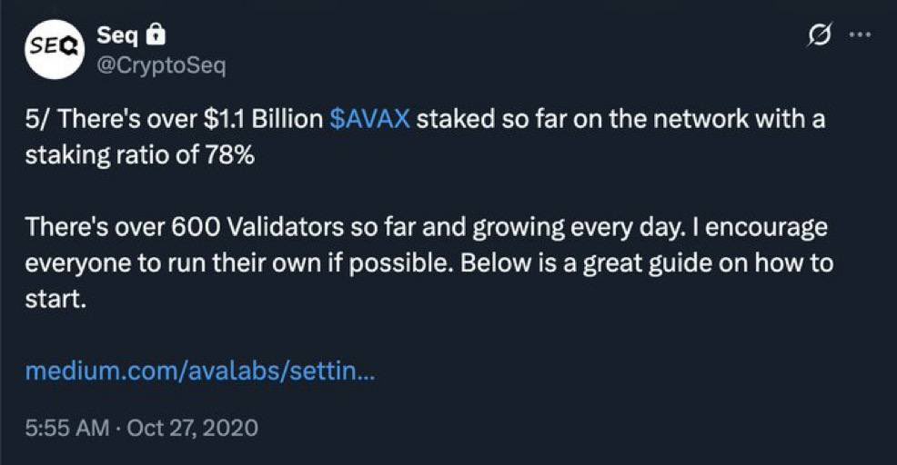 Clarozeya's tweet photo. 78% supply of #avax staked https://t.co/SHZi521Sfd