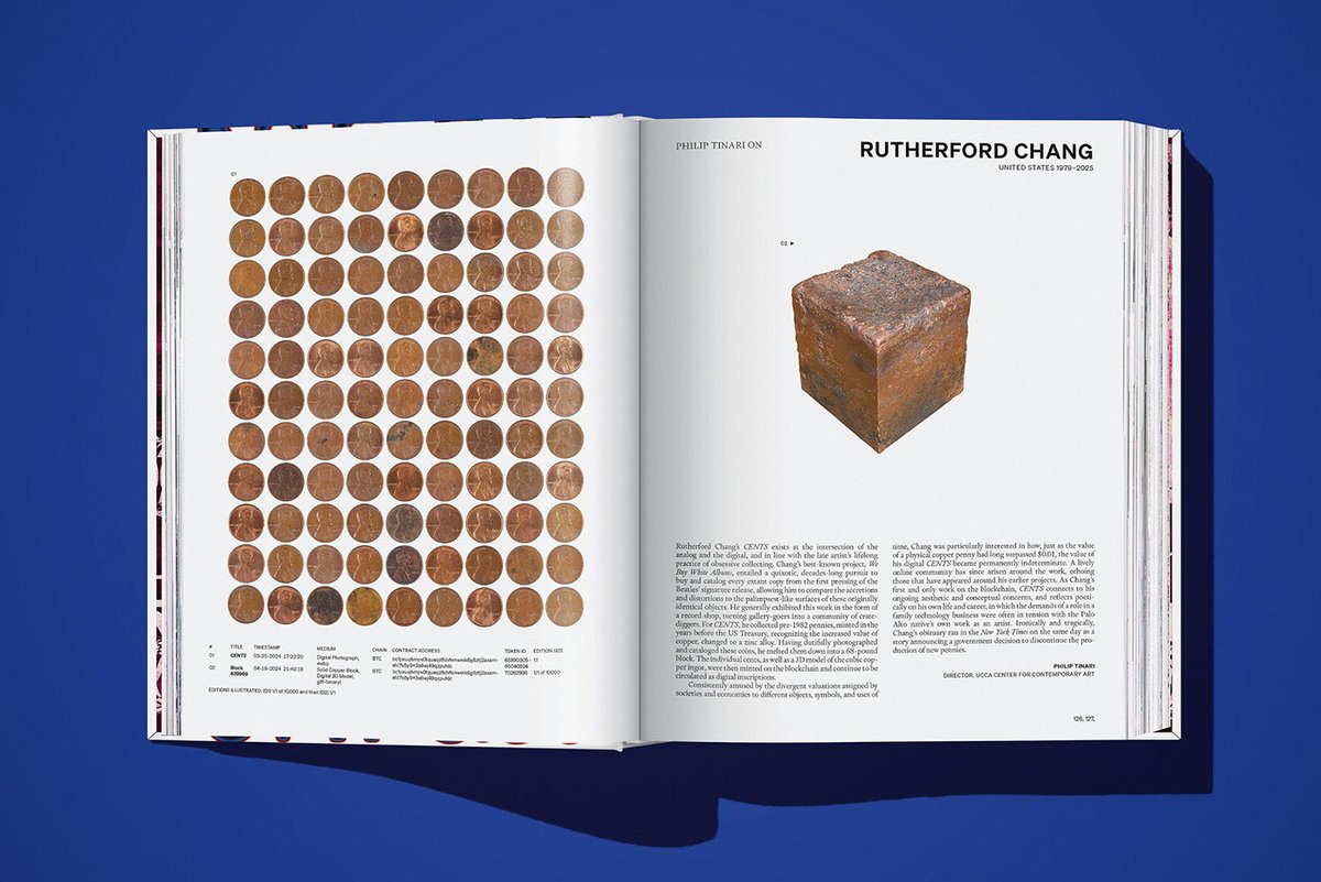 great interview on the significance of the Taschen book On NFTs

&amp; love the feature of Rutherford Chang's CENTS here