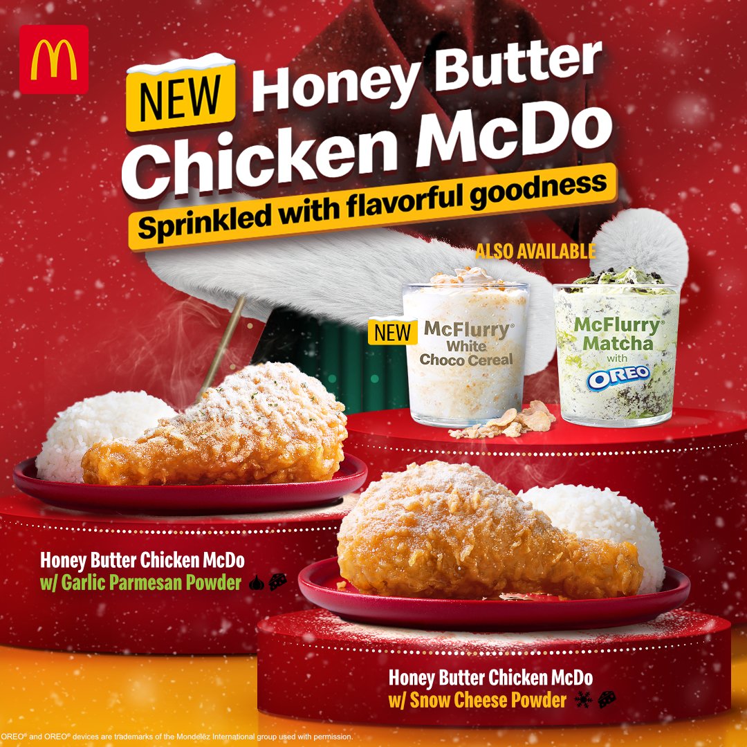 McDonald’s is sprinkling extra joy on your holiday meals! 🍗✨ Try the new Honey Butter Chicken McDo and festive McFlurry® flavors for a sweeter, more memorable Christmas. Grab them while they last! 🎄snappedandscribbled.com/2025/11/mcdona…